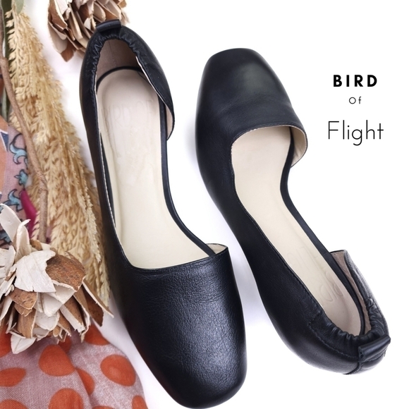 Bird of Flight Black Cut Away Loafers Sz 6 - Picture 1 of 9